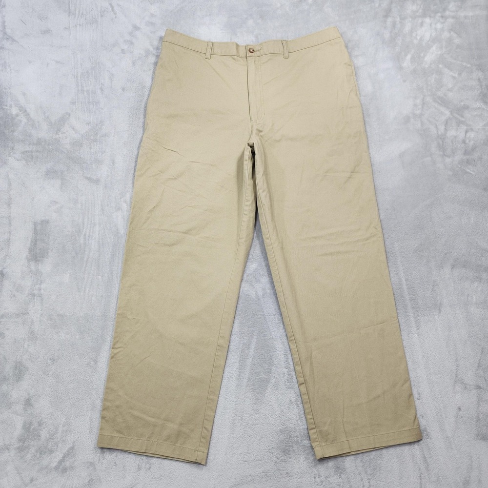 George Pants Mens 42x32 Beige Sand Khaki Relaxed Elastic Waist Chino Casual